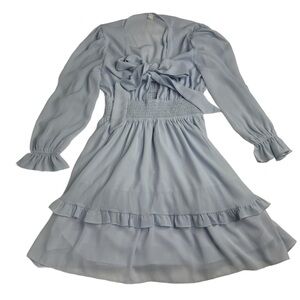 2 for $25 Exlura Blue Chiffon Ruffle Coquette Dress M